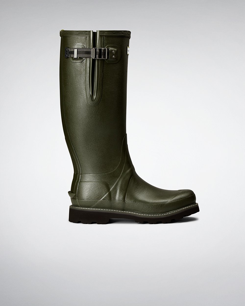 Men Hunter Balmoral Side Adjustable | Tall Rain Boots Dark Olive | NZ-13097-LWNI